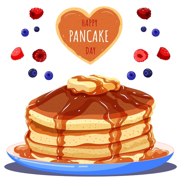 Free Vector flat pancake day illustration