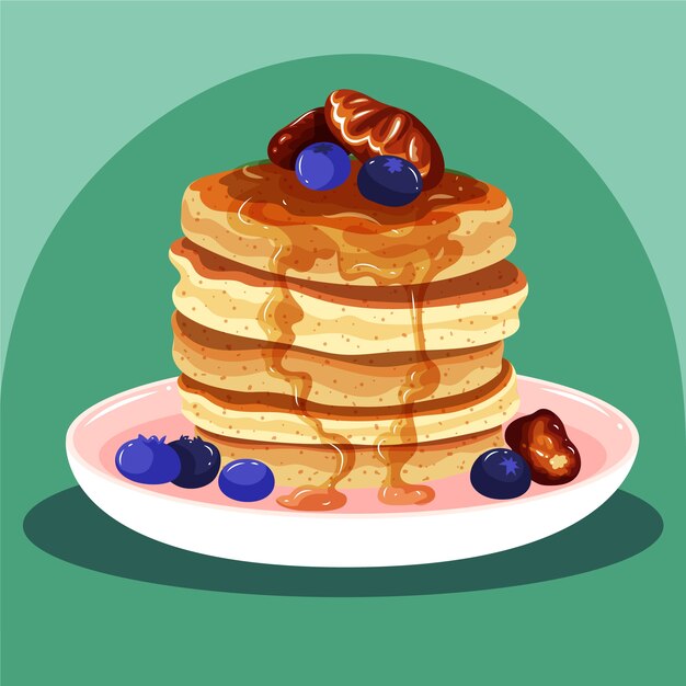 Flat pancake day illustration