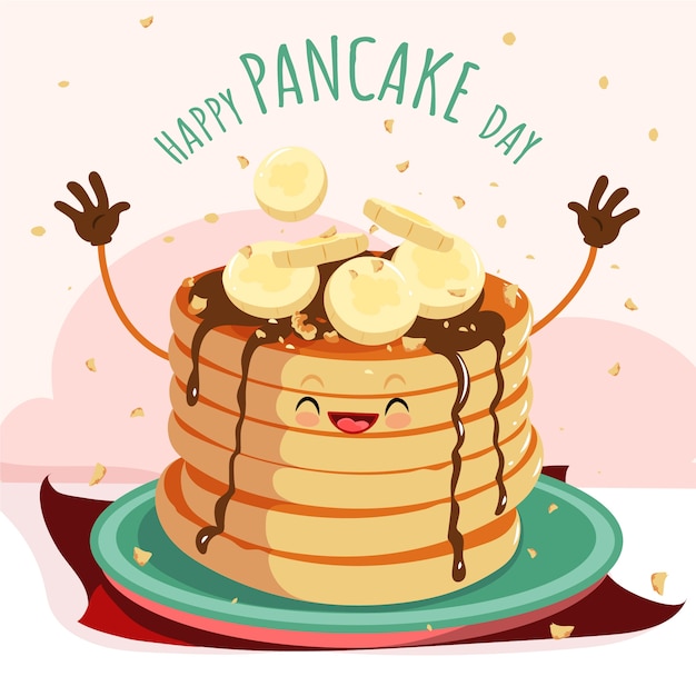 Flat pancake day illustration