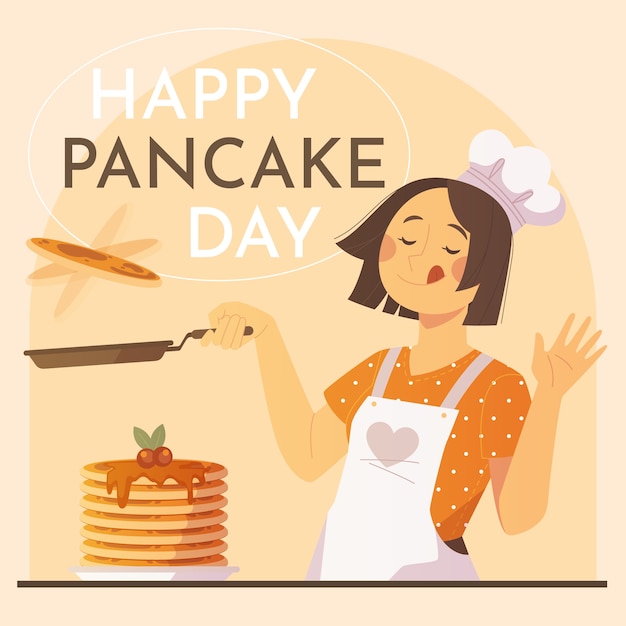 Free Vector flat pancake day illustration