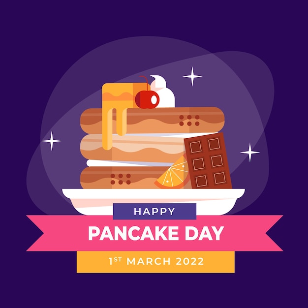 Free Vector flat pancake day illustration