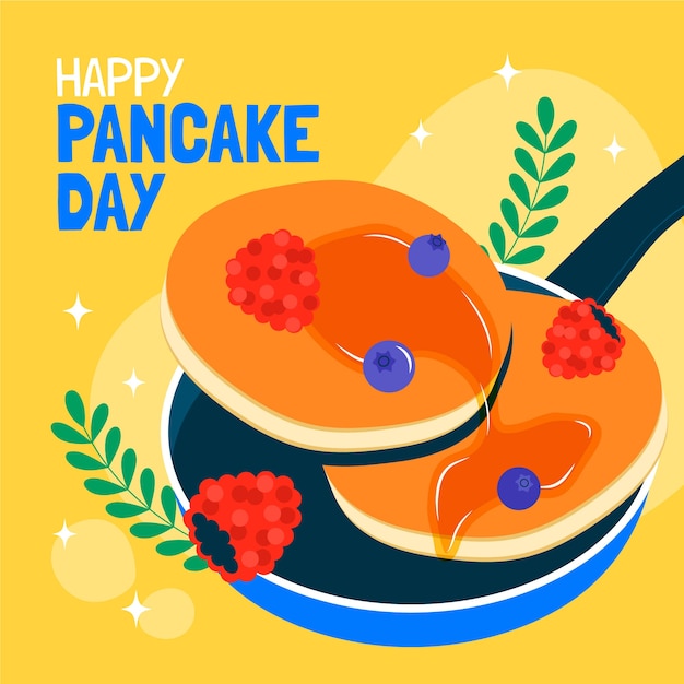 Free vector flat pancake day illustration