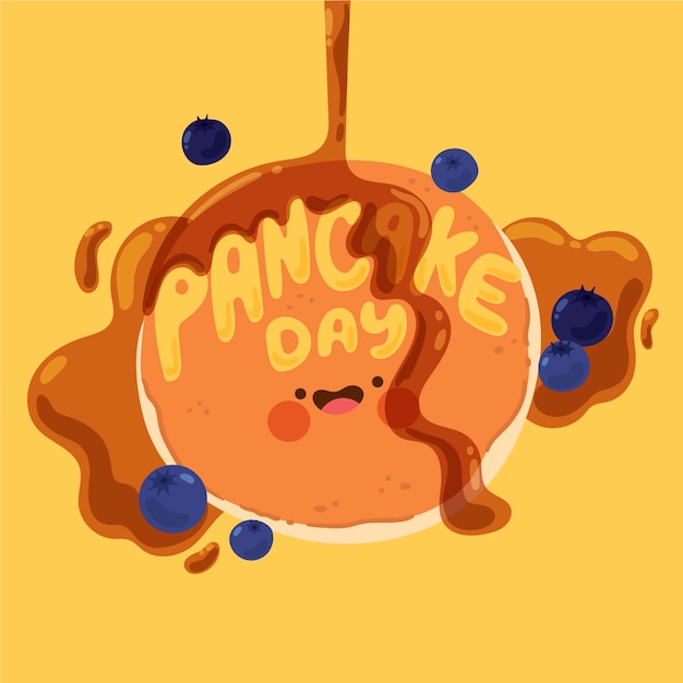 Free Vector flat pancake day lettering