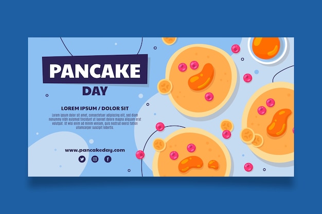 Free Vector flat pancake day social media post template