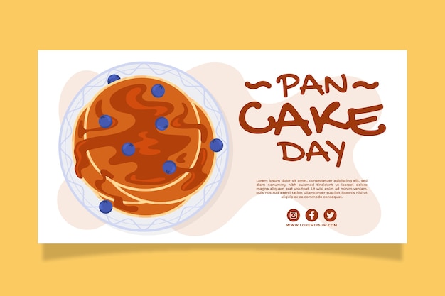 Flat pancake day social media post template