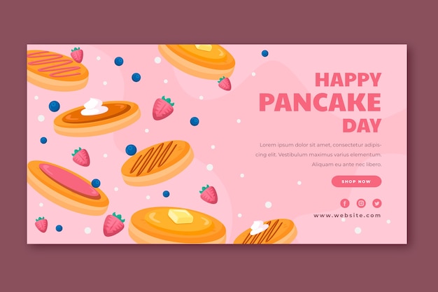 Flat pancake day social media post template