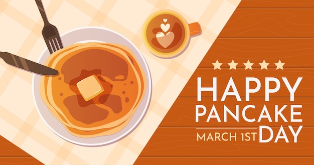 Flat pancake day social media post template