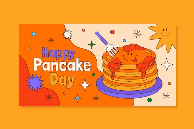 Free Vector flat pancake day social media post template