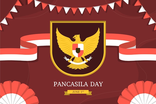 Flat pancasila day background