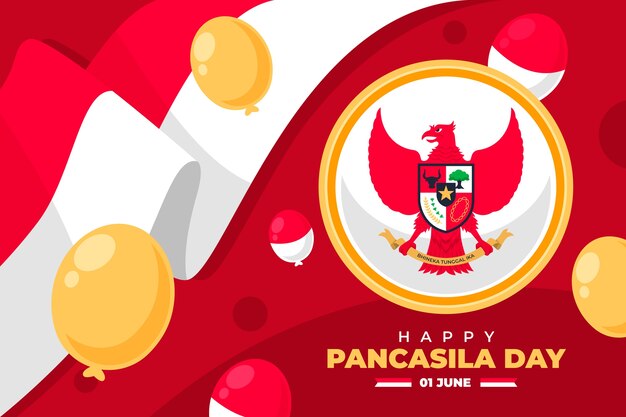 Free vector flat pancasila day background