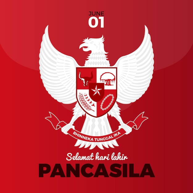 Flat pancasila day illustration