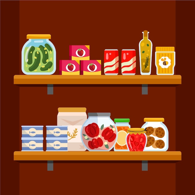 Free Vector flat pantry illustration