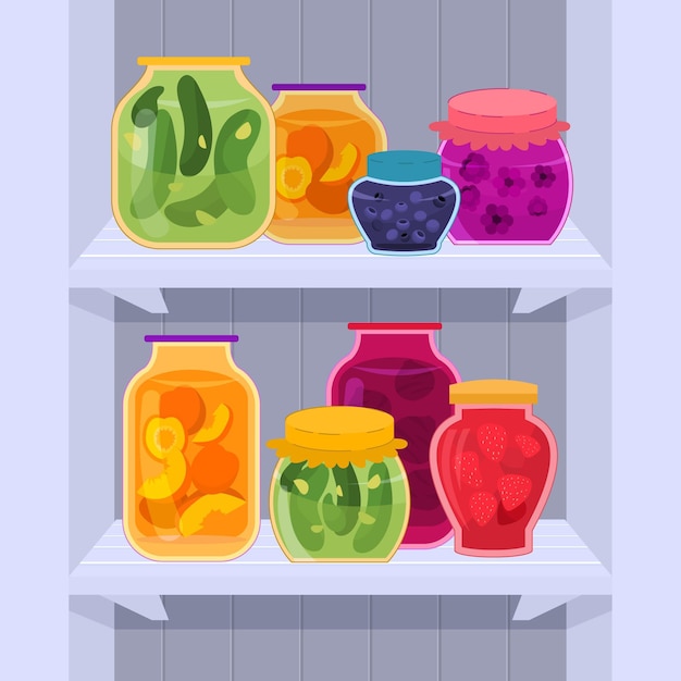 Flat pantry set illustrated