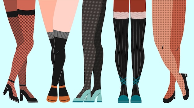 Free Vector flat pantyhose tights collection