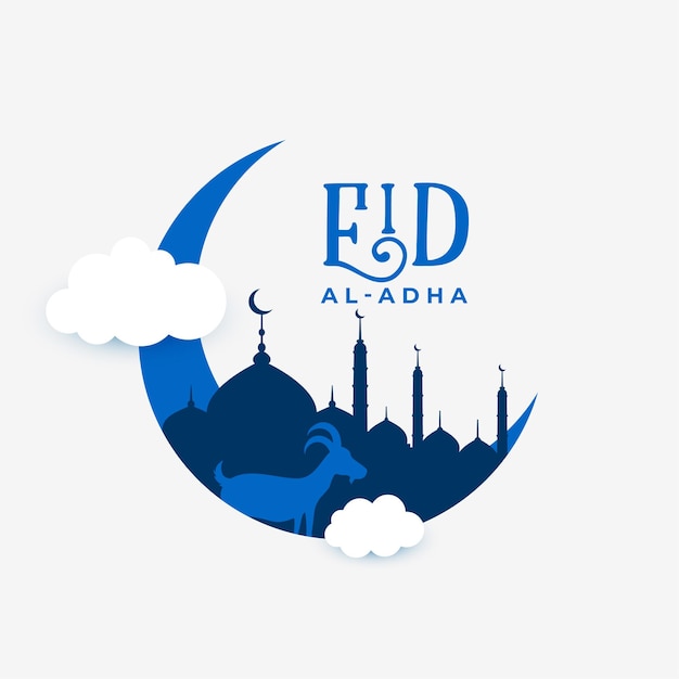 Flat paper style eid al adha bakrid festival nice background