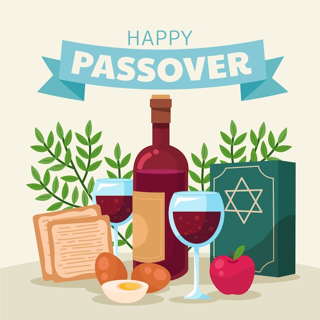 Flat passover illustration