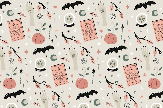 Free Vector flat pastel pattern background for halloween celebration