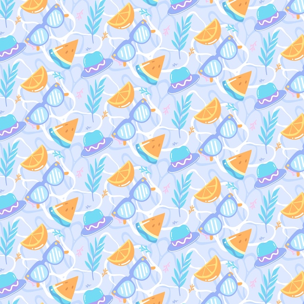 Free Vector flat pastel summer season pattern design