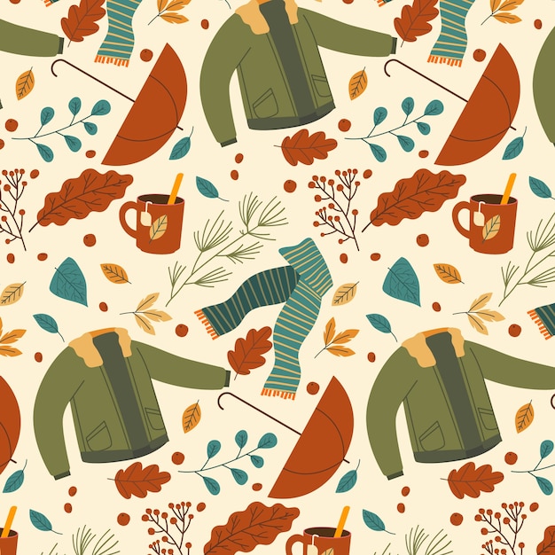 Flat pattern design for autumn season celebration