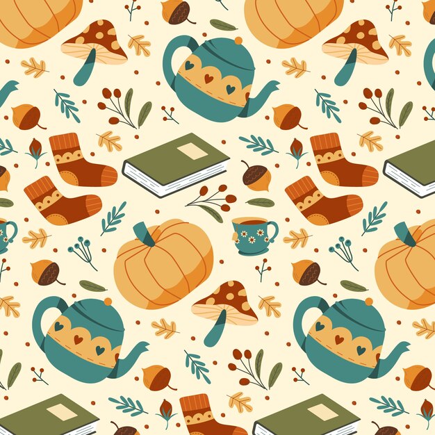 Flat pattern design for autumn season celebration