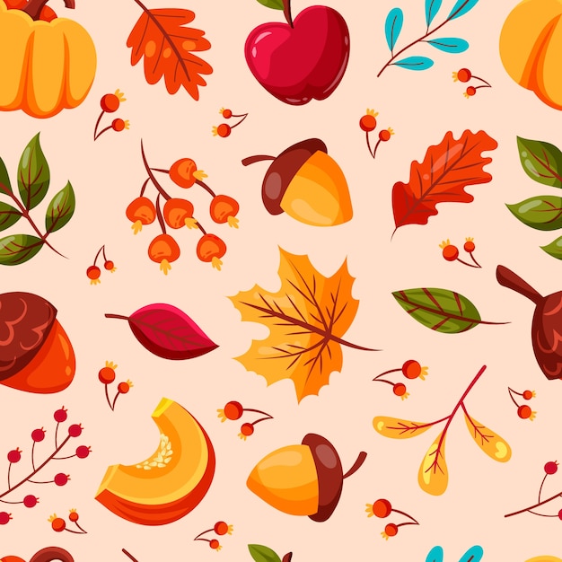 Flat pattern design for autumn season celebration