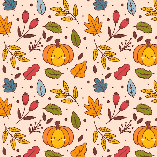 Flat pattern design for autumn season celebration