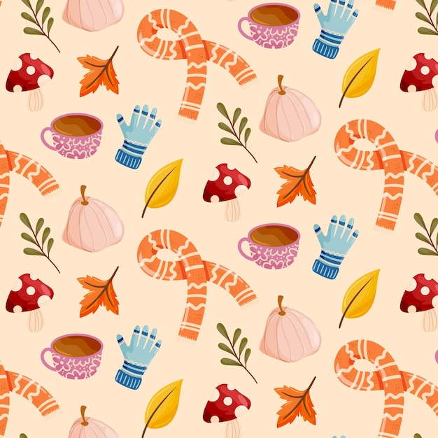 Flat pattern design for autumn season celebration