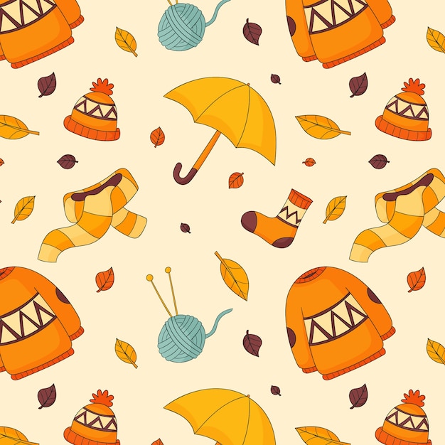 Free Vector flat pattern design for autumn season