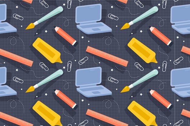 Flat pattern design for back to school