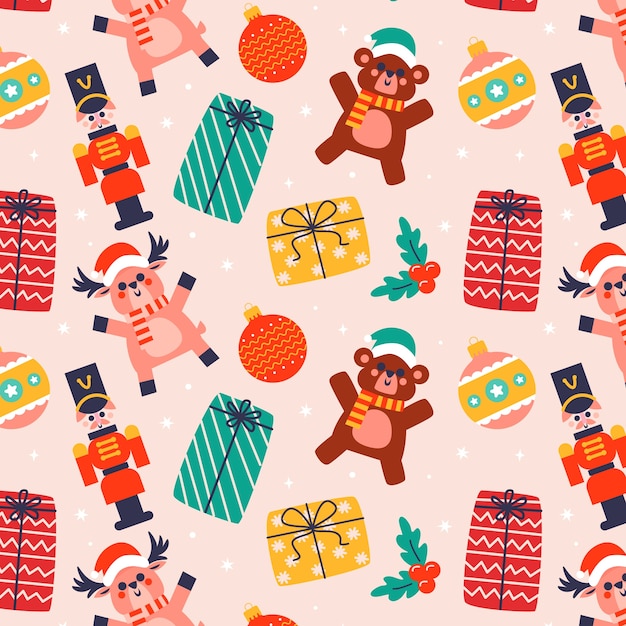 Free Vector flat pattern design for christmas season celebration