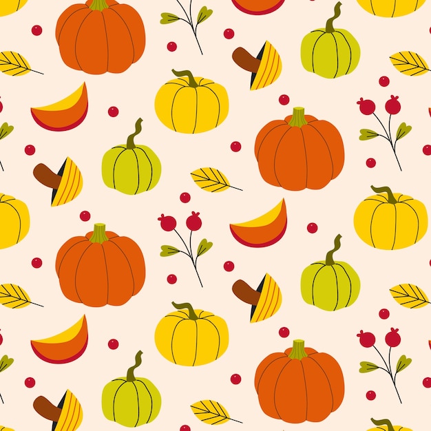 Free vector flat pattern design for fall season celebration