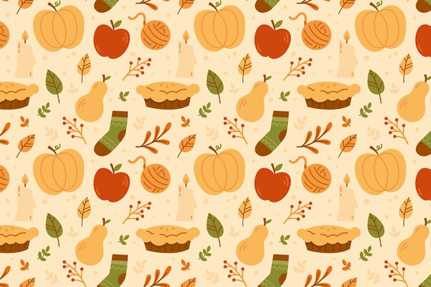 Free Vector flat pattern design for fall season celebration