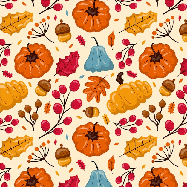 Free Vector flat pattern design for fall season