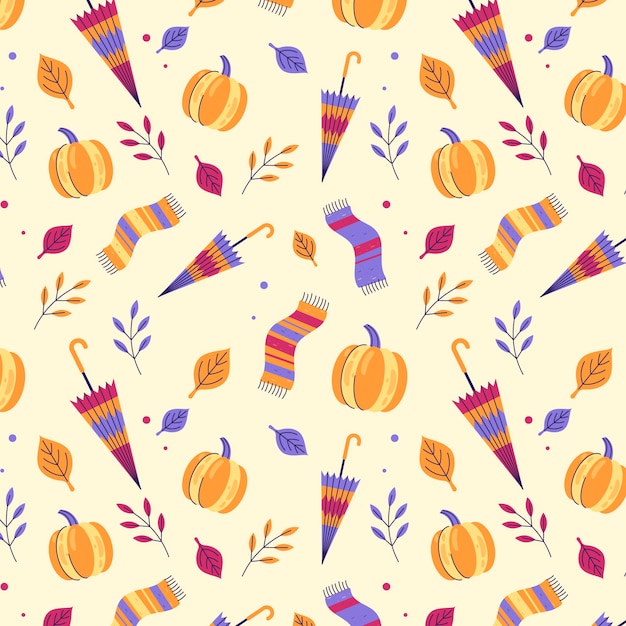 Free Vector flat pattern design for fall season