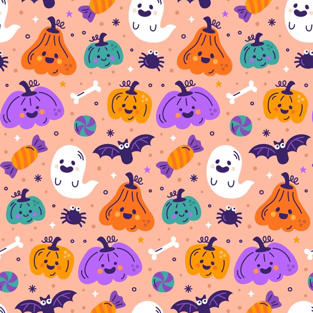 Flat pattern design for halloween season celebration