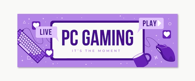 Flat pc gaming twitter header