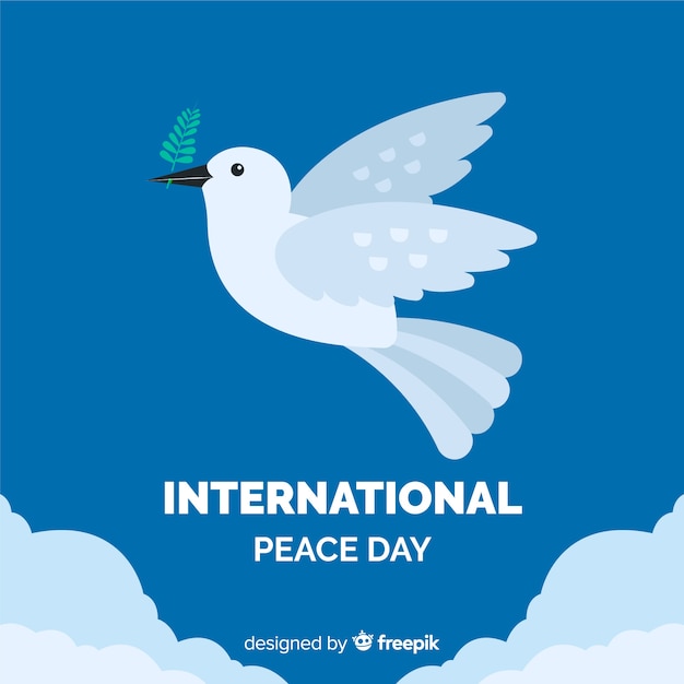 Free vector flat peace day background with dove