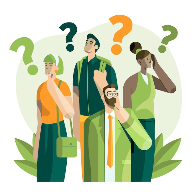 Free Vector flat people asking questions illustrated