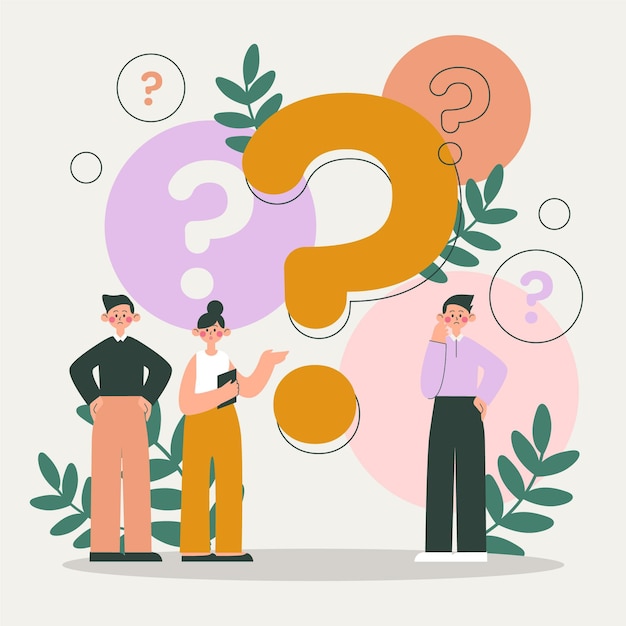 Free Vector flat people asking questions illustration