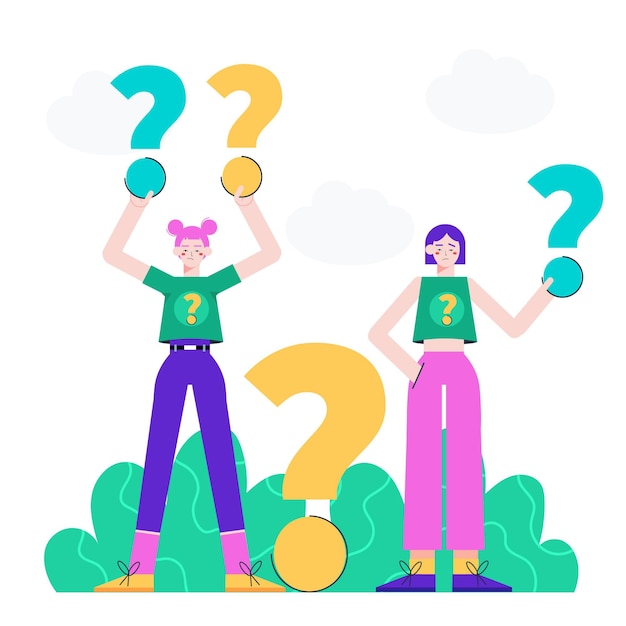 Free Vector flat people asking questions illustration