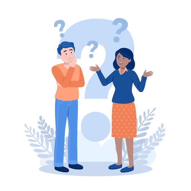 Free Vector flat people asking questions illustration