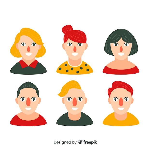 Free Vector flat people avatar collection