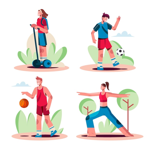 Free Vector flat people doing outdoor activities