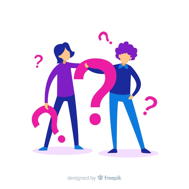 Free vector flat people holding question marks