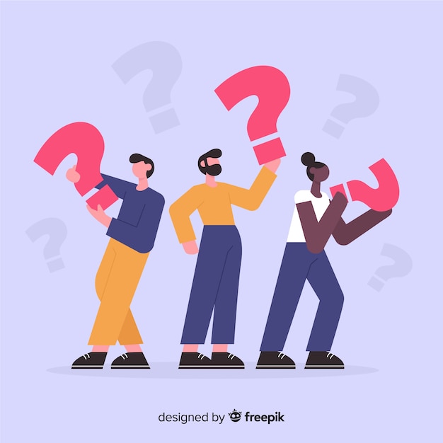 Free Vector flat people holding question marks