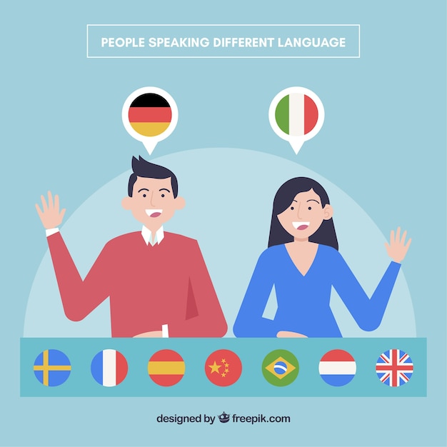 Free Vector flat people speaking different languages