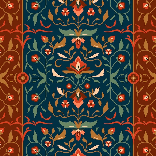 Free Vector flat persian carpet pattern design