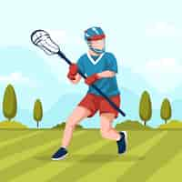 Free vector flat person playing lacrosse illustration