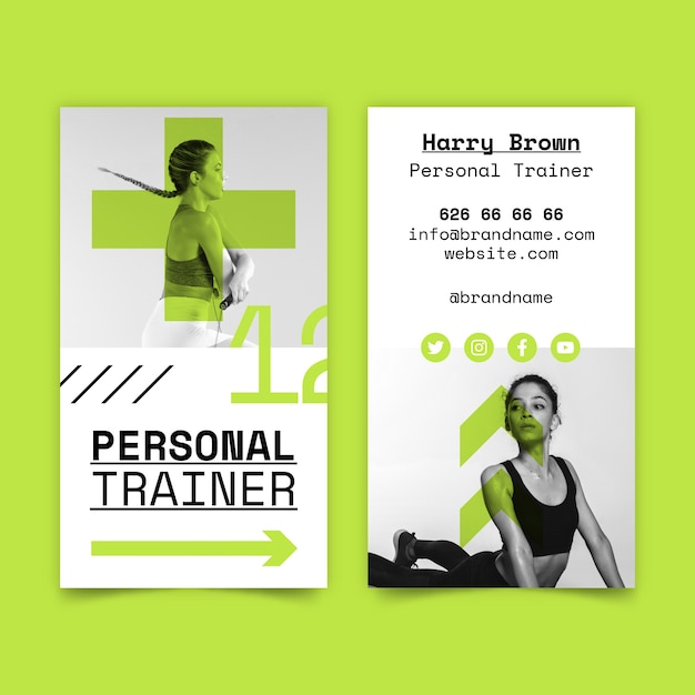 Flat personal trainer business card