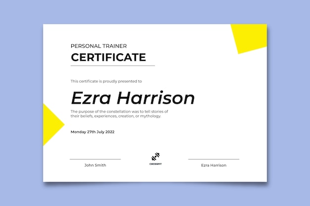 Flat personal trainer certificate